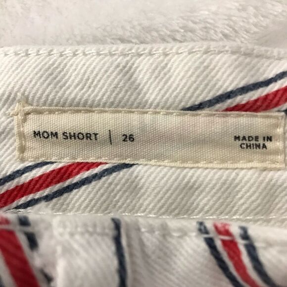 PacSun Women's 26 Pinstripe Mom Shorts White Denim Nautical Preppy Fisherman - Picture 5 of 9